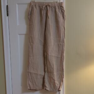 Women's Tan Linen Casual Pants